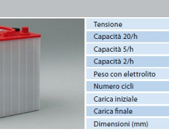 Banco Batteria 12V Piastra Corazzata Tubolare NBA POWER Plus C20 260Ah 6V X Fotovoltaico 1200cicli