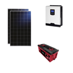 Kit Solare Isola 560Wp Inverter 220V 1Kw 12V regolatore mppt batterie 200Ah Zenith Pannelli 280W Policristallini