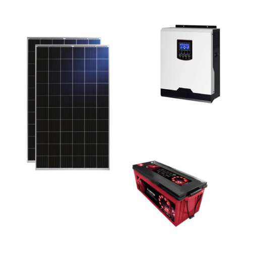 Kit Solare Isola 560Wp Inverter 220V 1Kw 12V regolatore mppt batterie 200Ah Zenith Pannelli 280W Policristallini