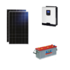 Kit Solare Isola 560Wp Inverter 220V 1Kw 12V regolatore mppt batteria 200Ah NBA Pannelli 280W Policristallini