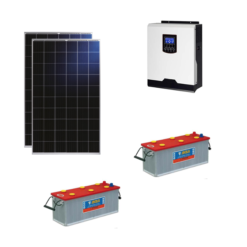 Kit Solare Isola 560Wp Inverter 220V 1Kw 12V regolatore mppt batteria 400Ah NBA Pannelli 280W Policristallini