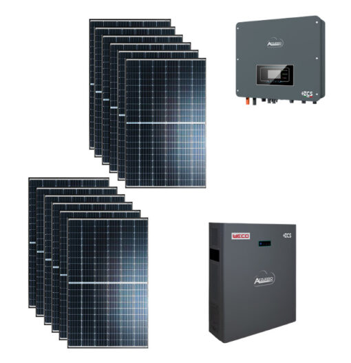 KIT Ibrido Solare Moduli Solar Fabrik 410Wp Inverter HYD3.0K MONOFASE HP (PARALLELABILE) 3kw Zucchetti + batteria Weco 5KWh Litio Ferro Fosfato