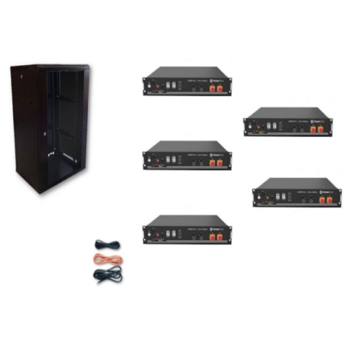 Kit Accumulo Armadio 24U + Batterie Pylontech US2000B plus batteria litio 48V 24Kwh + cavi