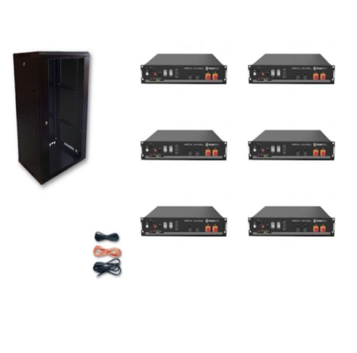 Kit Accumulo Armadio 24U + Batterie Pylontech US2000B plus batteria litio 48V 14,4Kwh + cavi