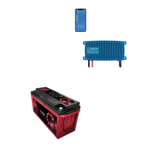 Kit Caricabatterie Victron energy Blue Smart IP67 12V 13A 1 uscita BPC121313006 Batteria Agm Zenith 200Ah