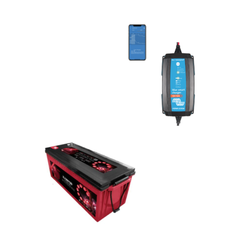 Kit Caricabatterie Victron energy Blue Smart IP65 12V 15A IP65 BPC121531064R Batteria Agm 200Ah zenith