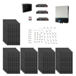 Kit Solare Isola Baita 8kwp Inverter 8KW con regolatore mppt Modulo Monocristallino Italiano 320W batteria Litio Pylontech + staffe