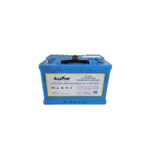 Batteria Solare Lithio litio lifep04 Alcapower 100Ah 12V Con BMS Ferro Fosfato 12.8V per fotovoltaico