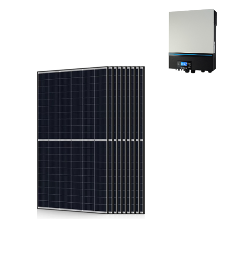 KIT Ibrido 4Kw INVERTER 3,6KW PANNELLO SOLARE SHARP 330W 24V HALF CELL FOTOVOLTAICO MONOCRISTALLINO