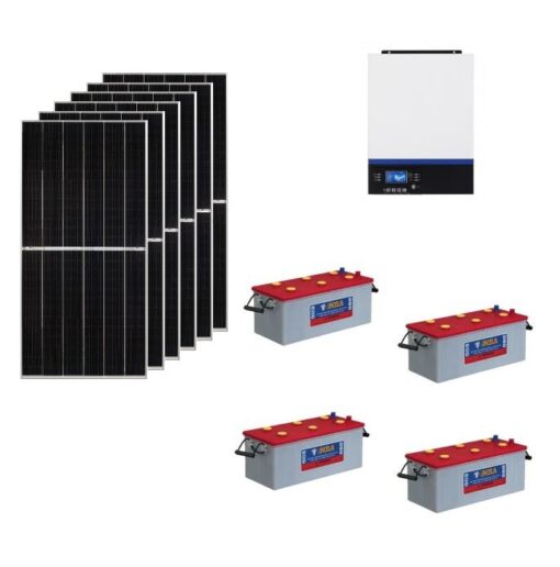 Kit Solare Isola 3Wp Inverter 220V 3,6Kw 24V regolatore mppt Banco batteria 400Ah NBA Pannelli 440W Mono Jinko