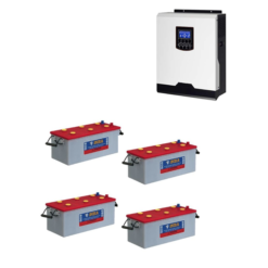 Kit Solare Isola 1500Wp Inverter 220V 3Kw 24V regolatore mppt Banco batteria 400Ah NBA