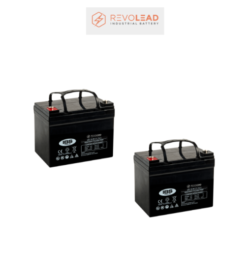 Banco Batteria AGM 35Ah 24V REVOLEAD 12Volt LDC12-35 x uso Fotovoltaico deep cycle iva 10%