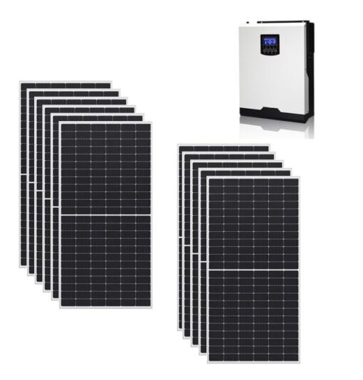 Kit Ibrido 4Kwp Inverter 5Kwh pannelli 360Wp monocristallini HALF CELL