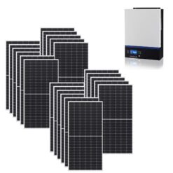 Kit Ibrido 8Kwp Inverter 7,2Kw pannelli 450Wp monocristallini Full Black HALF CELL