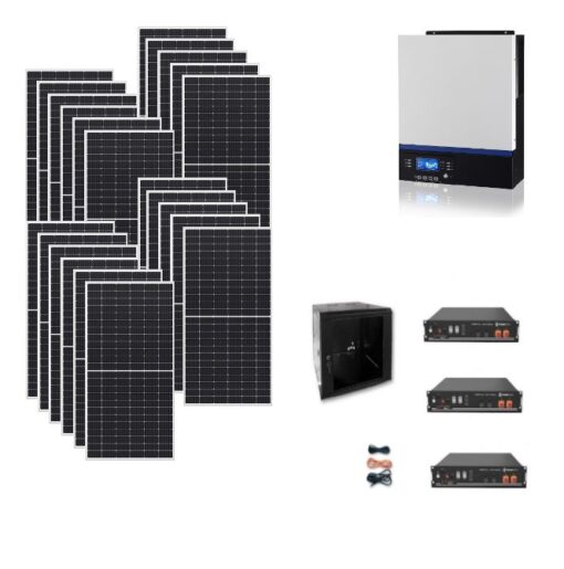 Kit Ibrido 8Kwp Inverter 7,2Kw pannelli 450Wp monocristallini munchen HALF CELL 7,2kwh batterie Litio