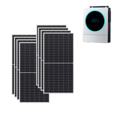 Kit Ibrido 3Kwp Inverter 5,6Kw pannelli 370Wp monocristallini Sharp HALF CELL NU-JC370