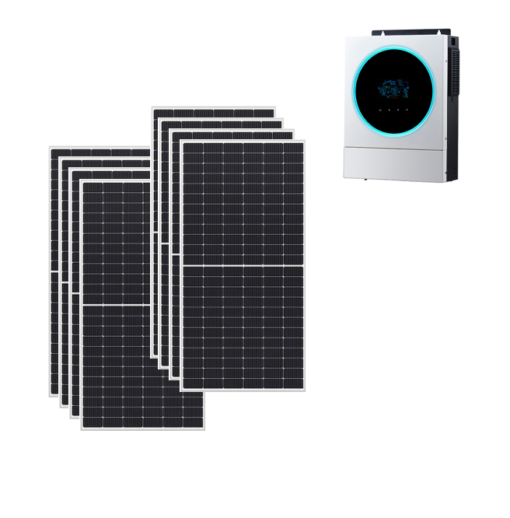 Kit Ibrido 3Kwp Inverter 5,6Kw pannelli 370Wp monocristallini Sharp HALF CELL NU-JC370