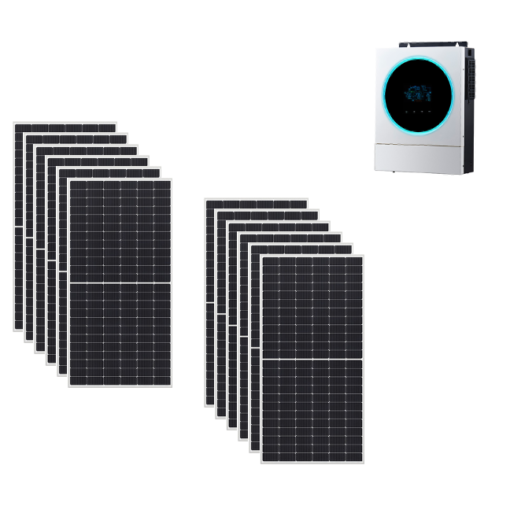 Kit Ibrido 4,5Kwp Inverter 5,6Kw pannelli 375Wp monocristallini Munchen HALF CELL top di gamma