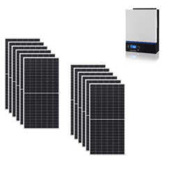 Kit Ibrido 4Kwp Inverter 5Kwh pannelli 375Wp monocristallini Munchen HALF CELL top di gamma