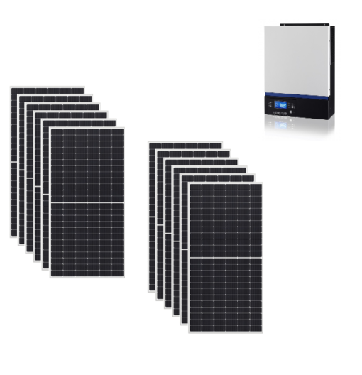 Kit Ibrido 4Kwp Inverter 5Kwh pannelli 375Wp monocristallini Munchen HALF CELL top di gamma