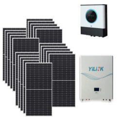 Kit 10Kwp Pannello Solare Munchen 500Wp Monocristallino di gamma Inverter 10Kwh con regolatore + Batteria litio 7,2Kwh