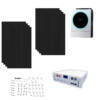 Kit 3Kwp Pannello Solare QCELLS 410Wp Monocristallino di gamma Inverter 5Kwh con regolatore + Batteria litio 2,4Kwh + Staffe