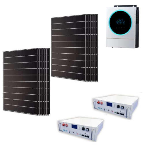 Kit 5Kwp Pannello Solare Hyundai 410Wp Monocristallino mezza cella cell top di gamma + BATTERIE LITIO + Inverter 5600Wh