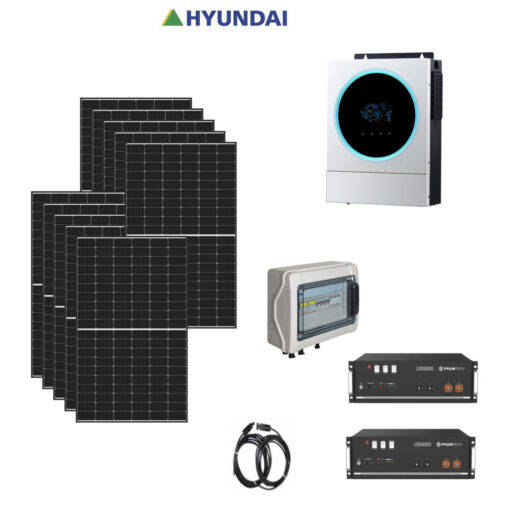 Kit 5Kwp Pannello Solare Hyundai 435Wp Monocristallino mezza cella cell top di gamma + BATTERIE LITIO + Inverter 6000Wh