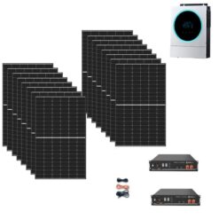 Kit 3,6Kwp Pannello Solare Munchen 450Wp Monocristallino di gamma Inverter 5Kwh con regolatore + Batteria litio 4,8Kwh pylontech