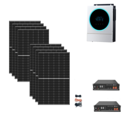 Kit 3,2Kwp Pannello Solare Suntech 405Wp Monocristallino di gamma Inverter 5Kwh con regolatore + Batteria litio 4,8Kwh pylontech