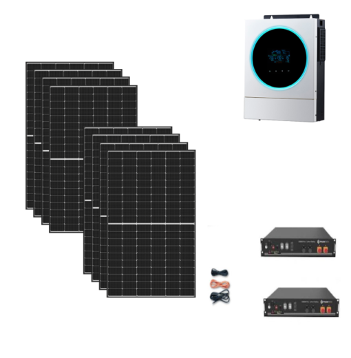 Kit 3,2Kwp Pannello Solare Suntech 405Wp Monocristallino di gamma Inverter 5Kwh con regolatore + Batteria litio 4,8Kwh pylontech