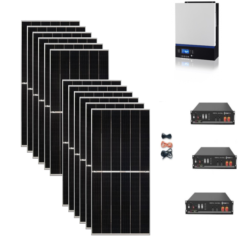 Kit 6,5Kwp Pannello Solare Jinko 545Wp Monocristallino Inverter 7,7Kwh con regolatore + Pylontech Batteria litio 10,5Kwh