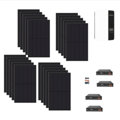 Kit 6Kwp Pannello Solare Longi 375Wp Monocristallino Inverter Growatt 5Kwh con regolatore + Pylontech Batteria litio 14Kwh