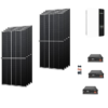 Kit 4Kwp Pannello Solare TRINA 405Wp Monocristallino Inverter Growatt 5Kwh con regolatore + Pylontech Batteria litio 7,2Kwh