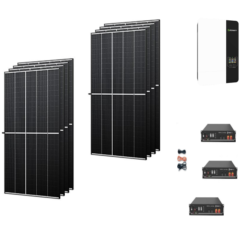 Kit 4Kwp Pannello Solare TRINA 405Wp Monocristallino Inverter Growatt 5Kwh con regolatore + Pylontech Batteria litio 7,2Kwh