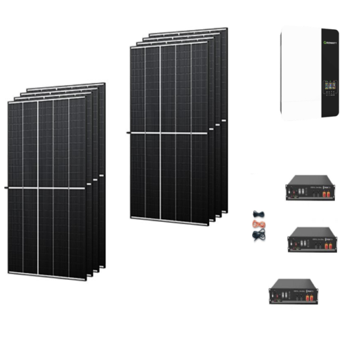 Kit 4Kwp Pannello Solare TRINA 405Wp Monocristallino Inverter Growatt 5Kwh con regolatore + Pylontech Batteria litio 7,2Kwh