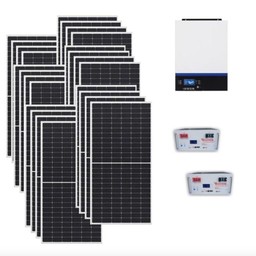 Kit Autoconsumo 11Kwp Pannello Solare MUNCHEN 375Wp Monocristallino Inverter 11Kwh con regolatore + Batteria litio 9,6Kwh