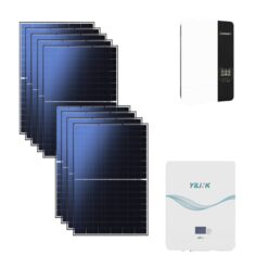 Kit 4Kwp Pannello Solare Phono solar 460Wp Monocristallino Inverter Growatt 5Kwh con regolatore + Batteria litio 7,2Kwh