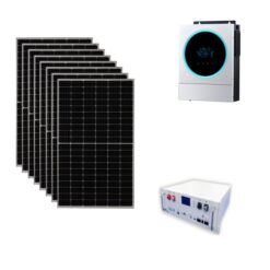 Kit Autoconsumo 3,3Kwp Pannello Solare LONGI 550Wp Monocristallino Inverter 5,6Kwh con regolatore + Batteria litio 4,8Kwh