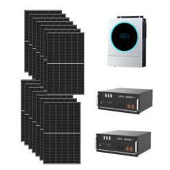 Kit 6Kwp Pannello Solare Munchen 375Wp Monocristallino di gamma Inverter 5Kwh con regolatore + Nuova Batteria litio 9,6Kwh pylontech US5000