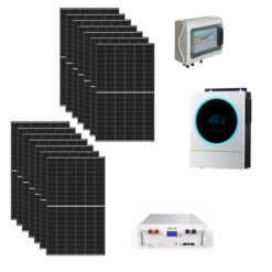 Kit Autoconsumo 6Kwp Pannello Solare TRINA 425Wp Monocristallino Inverter 56Kwh con regolatore Batteria litio 48Kwh Quadro di campo