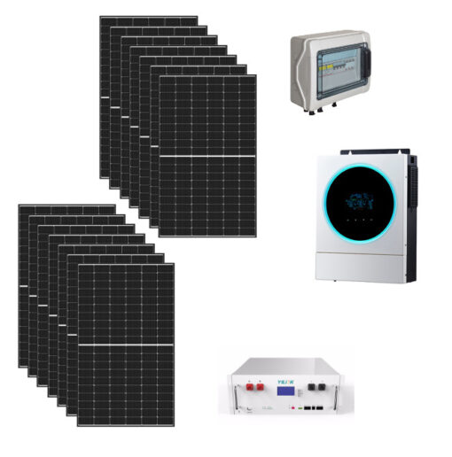 Kit Autoconsumo 6Kwp Pannello Solare TRINA 425Wp Monocristallino Inverter 56Kwh con regolatore Batteria litio 48Kwh Quadro di campo