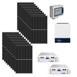 Kit Autoconsumo 7,6Kwp Pannello Solare TRINA 425Wp Monocristallino Inverter 7,2Kwh con regolatore + Batteria litio 9,6Kwh + Quadro di campo