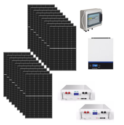 Kit Autoconsumo 7,6Kwp Pannello Solare TRINA 425Wp Monocristallino Inverter 7,2Kwh con regolatore + Batteria litio 9,6Kwh + Quadro di campo