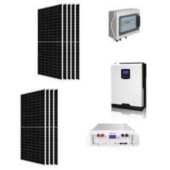 Kit Autoconsumo 4,9Kwp Pannello Solare JA SOLAR 545Wp Monocristallino Inverter 5Kwh con regolatore + Batteria litio 4,8Kwh + Quadro di campo