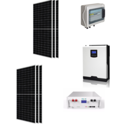 Kit Autoconsumo 3,2Kwp Pannello Solare JA SOLAR 545Wp Monocristallino Inverter 5Kwh con regolatore + Batteria litio 4,8Kwh + Quadro di campo