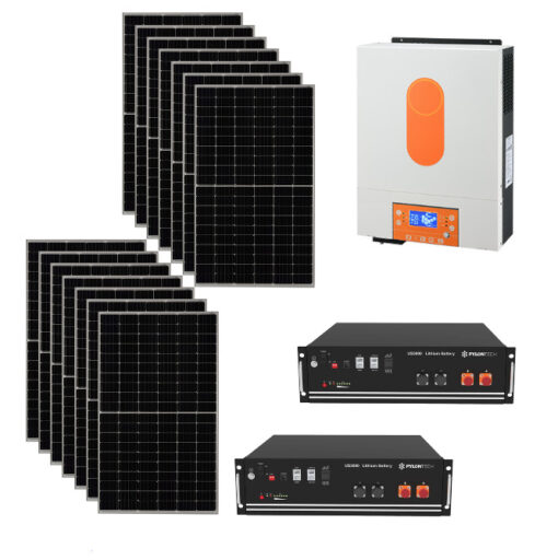 Kit Off grid autoconsumo 6Kwp Pannello Solare Trina Solar 425Wp Monocristallino di gamma Inverter 6Kwh con regolatore + Batteria litio Pylontech us5000 10KWh