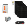 Kit Off grid autoconsumo 3Kwp Pannello Solare Solar fabrik 410Wp Monocristallino Bifacciale Inverter 6Kwh con regolatore + Batteria litio Pylontech us5000 5KWh + QUADRO