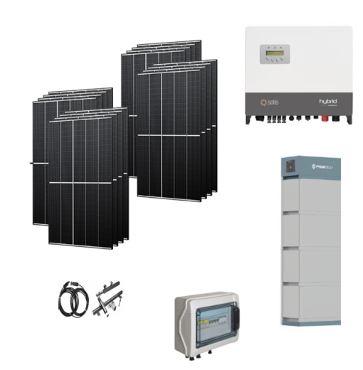 KIT Ibrido Trifase Solare 6,8Kwp Moduli TRINA SOLAR 425Wp Inverter 6kwh SOLIS MONOFASE + batteria Pylontech 7,1KWh Litio CEI021