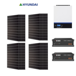 Kit Autoconsumo 9,6Kwp Pannello Solare Hyundai HiE-S440HG 440Wp Monocristallino mezza cella cell top di gamma + BATTERIE LITIO Pylontech + Inverter 8000Wh